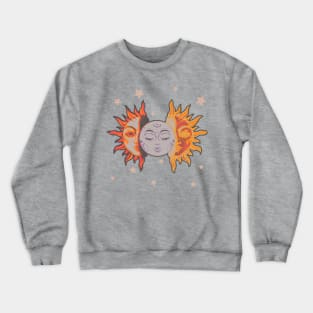 Star child of the moon and sun ( dreamy purple bg, matte 2 version) Crewneck Sweatshirt